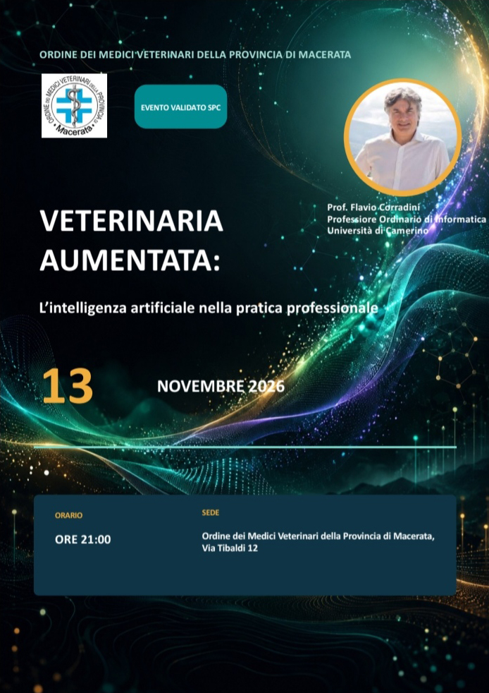 Evento gratuito "VETERINARIA AUMENTATA: l'intelligenza artificiale nella pratica professionale"